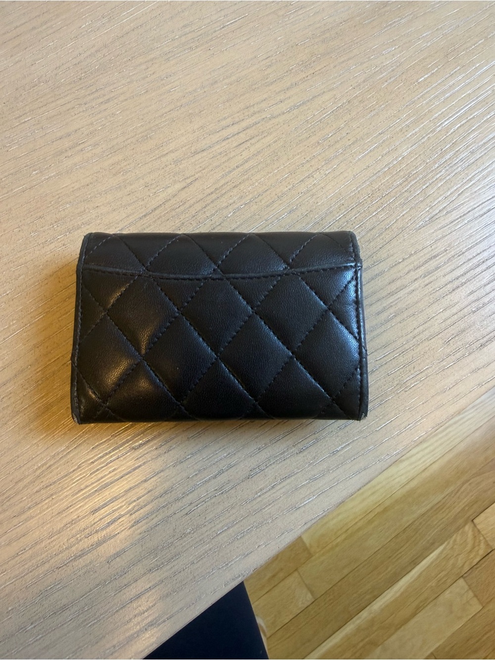 CHANEL Black Quilted Lambskin Mini Wallet with Gold CC - Picture 2 of 6